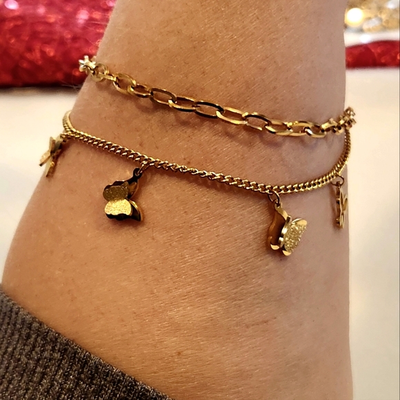 Vintage Bracelet.New Design. Large chain with black Zirconia stone.Stainless - Picture 6 of 12